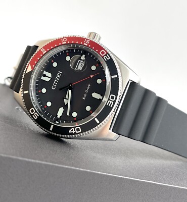 Brand New! Citizen Watch Eco-Drive Uomo AW1769-10E Black Rubber