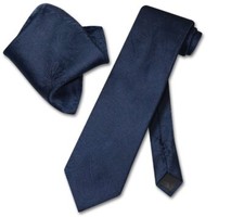 NAVY BLUE PAISLEY NeckTie Handkerchief Matching Neck Tie Set