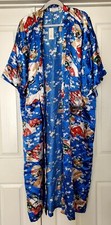 Oriental Silk Collection Long Robe - Kimono - One Size - Blue Geisha Design NWT