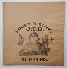 3  Large Vintage Old 1900 Tobacco Bags, El Marino, TABACS