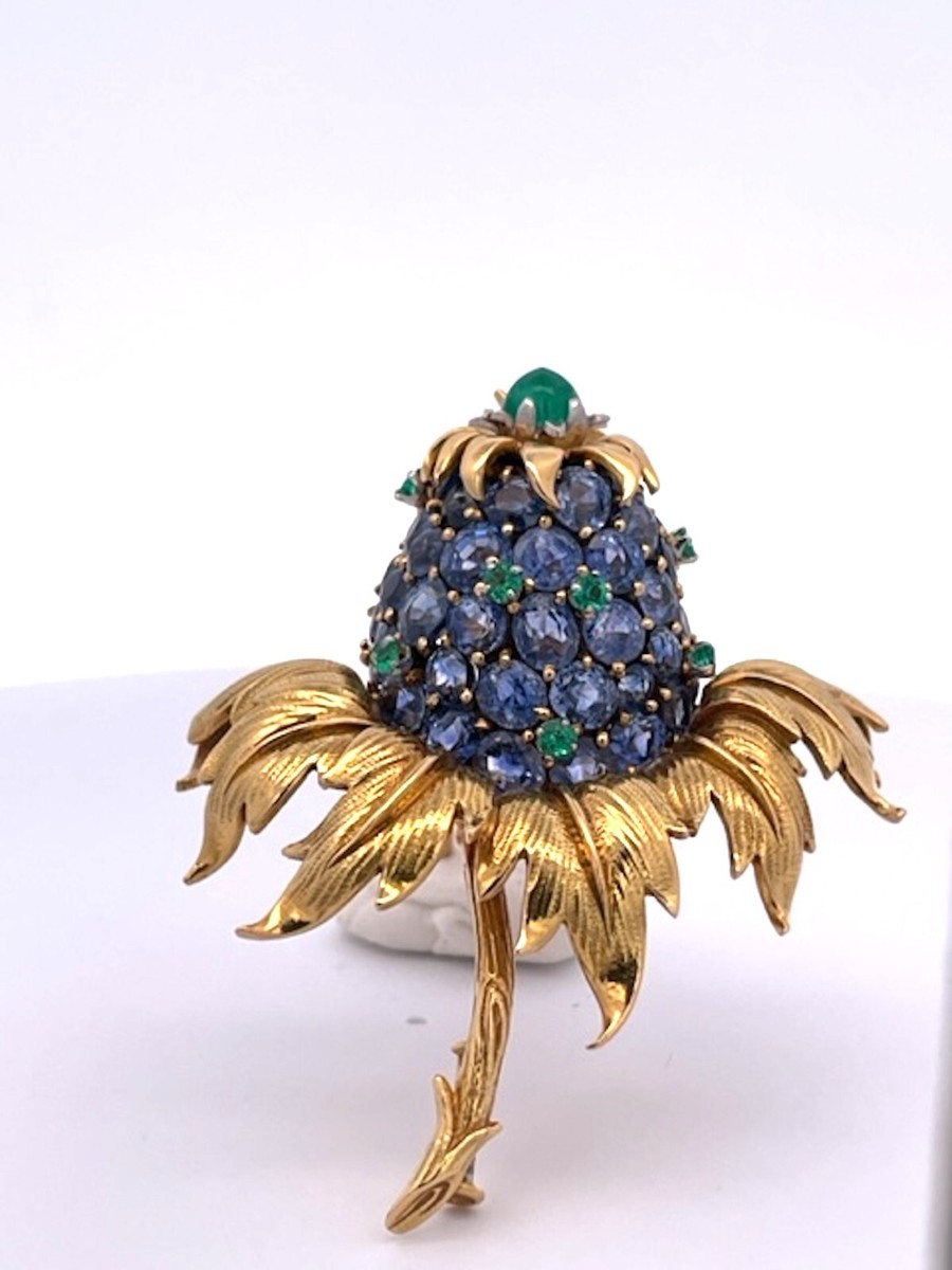 Tiffany Schlumberger Thistle Brooch Sapphires | eBay Tiffany Schlumberger Thistle Brooch Sapphires | eBay