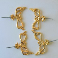 4 Schrankgriffe für antike Möbel, floral, vergoldet oder goldfarben