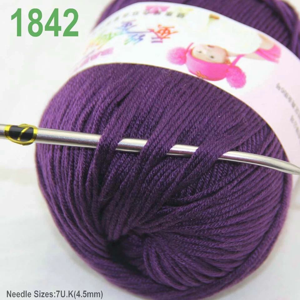 Sale 6Skeinsx50gr DK Baby Cashmere Silk Wool Hand Knitting Scarf Crochet Yarn 42 - Image 2 of 4