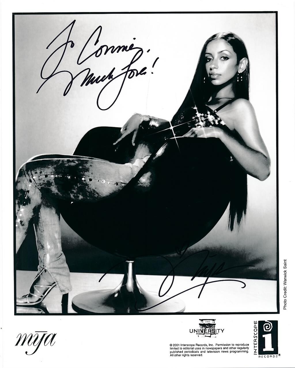 Mya Labels Mya - Signed B&W Record Label Photograph | eBay