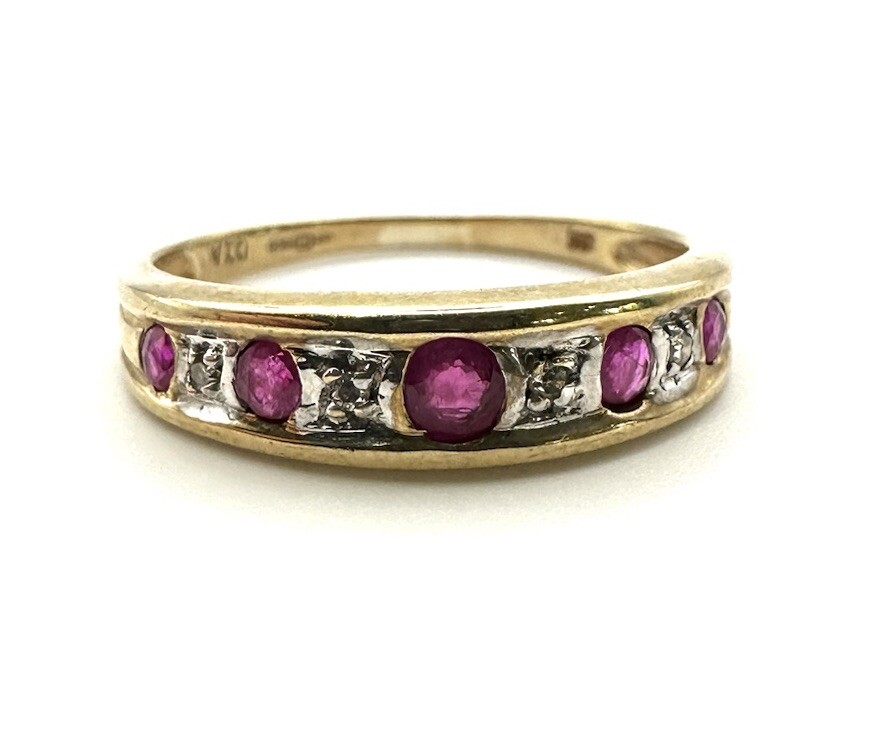 9ct Gold Ruby Diamond Ring 9K Gold Ruby Diamond E… - image 24