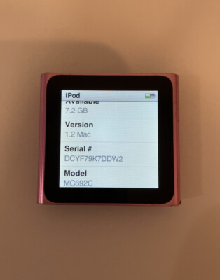 Apple iPod nano 6th Generation - 8GB - Pink 885909423927| eBay