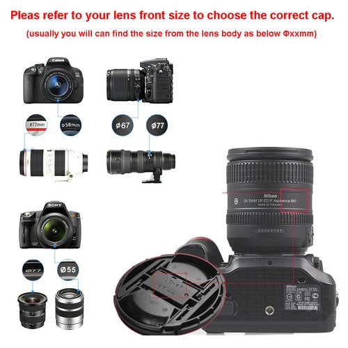 46mm 52mm 55mm 58mm 62mm 67mm 72mm 77mm 82mm Front Lens Cap Cover for Olympus - Picture 2 of 5