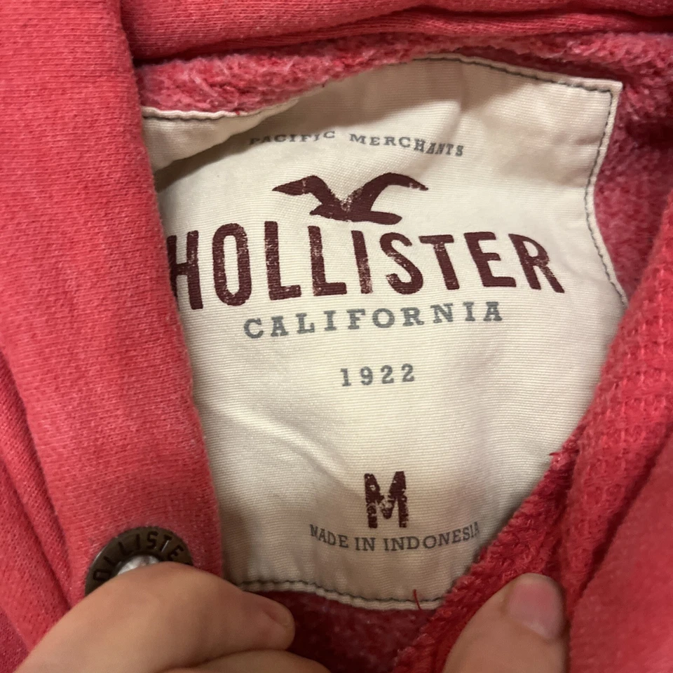 Hollister Unisex Sudadera con Capucha Informal Pullover Naranja Mezcla de Algodón Surf Malibú Talla M Foto 4 de 4