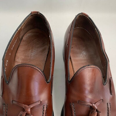Bostonian Tassel Loafer Shoe Men\'s Size 9w Brown Leather Slip On Almond Toe Bostonian Loafers Brown Leather Tassel Apron Almond Toe Slip  main image 4