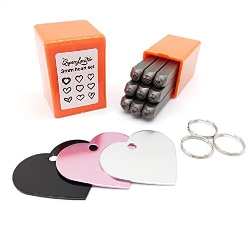 Heart Design Metal Stamping Kit 15pcs Jewelry Stamps Set 3mm Love Style  Metal St
