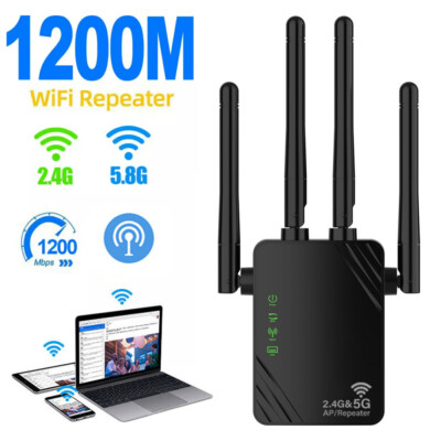 WLAN Verstärker 1200Mbit/s Dualband,WLAN Repeater Extender 4 Modi 2.4GHz & 5GHz.