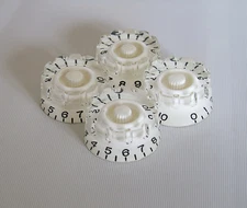 4x White LP Guitar Knurled Control Knobs Speed Metric Knob Fits LP Les Paul SG