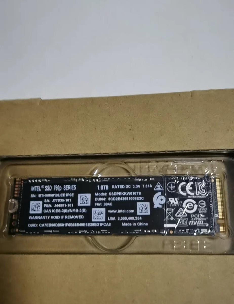 Intel 760p Series SSDPEKKW010T8 1.0TB NVMe M.2 SSD Solid Intel 760p Series SSDPEKKW010T8 1.0TB NVMe M.2 SSD Solid