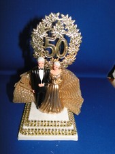New 50th Wedding Anniversary Couple Caketopper in gold 30