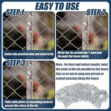 100PCS Galvanized Steel Fence Clips for T Post U Post Y Post Wire Connection