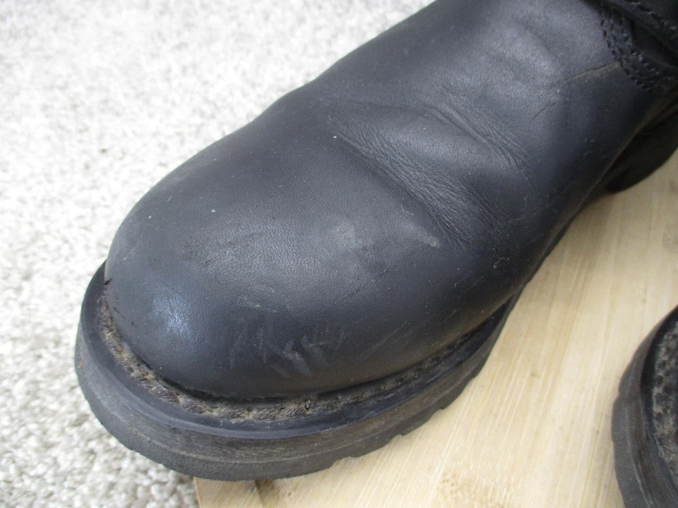 Harley-Davidson Boots Mens Size 9 Black Leather Engineer Motorcycle Zip Buckle - Image 3 of 4