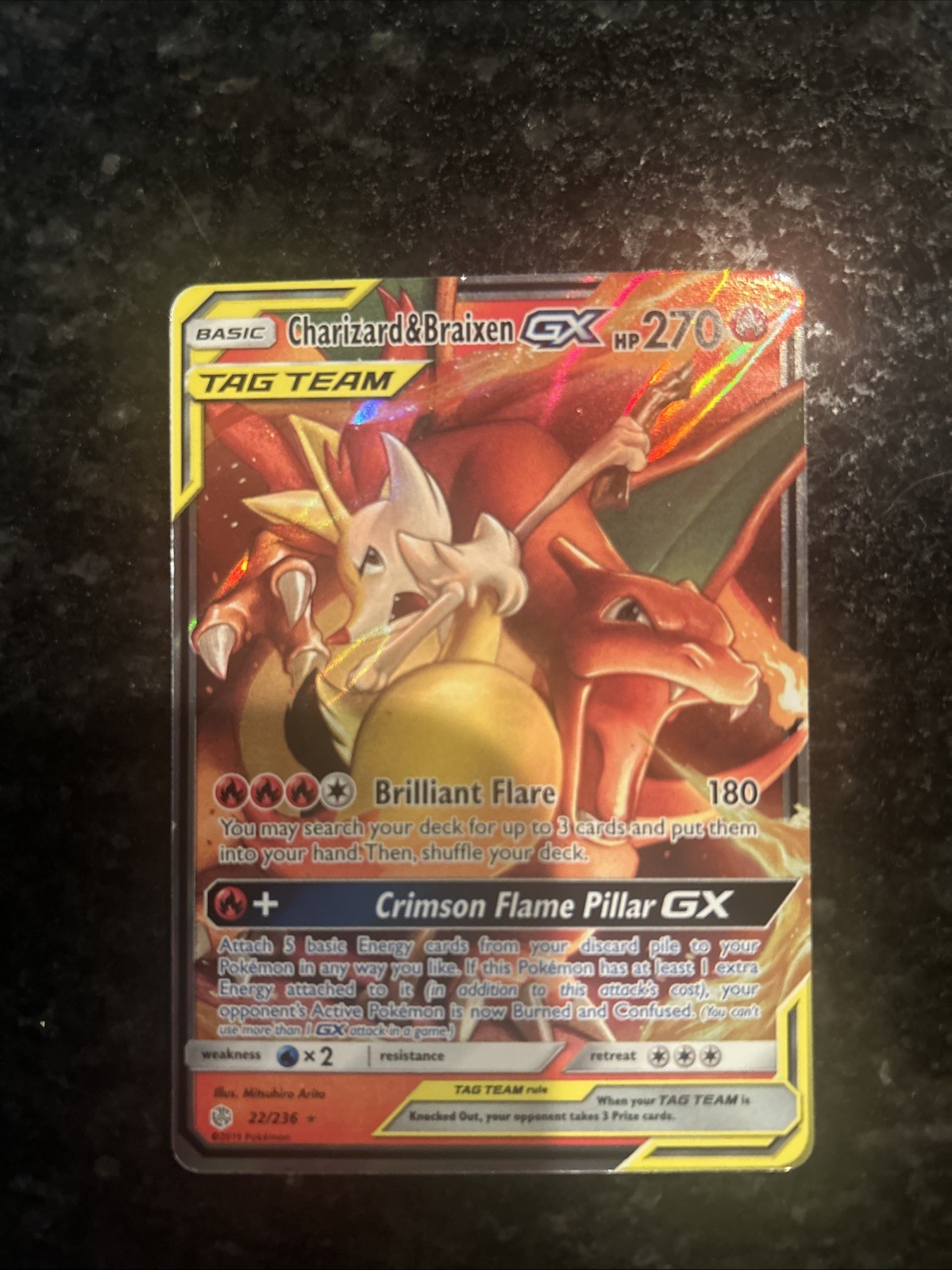 Charizard & Braixen GX 22/236 Sm-Cosmic Eclipse Holo