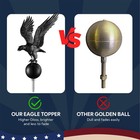 Yescom EZ GO 30' Telescopic Flag Pole Kit Solar Light US Flag Eagle Topper Black — photo 3