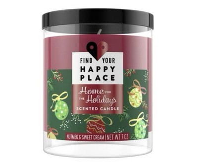 Find Your Happy Place Home For The Holidays Scented Candle Nutmeg & Sweet Cream