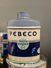 Antique Vintage PEBECO Tooth Powder All Original Decoration Dentist Office Great