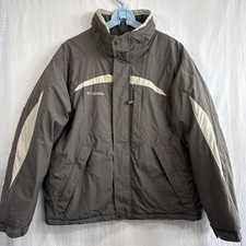 Men's L Vtg 1990's Columbia Dark Gray Ski Snow Jacket Coat Waterproof Insulated