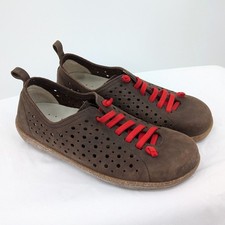Bioline Made in Italy Leather Shoes Brown Red Laces Comfort Minimalist 39