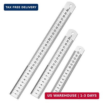DTDNZKN 3 Pack Stainless Steel Ruler Set - Includes 6 inch (15 mm), 8 inch (20 m