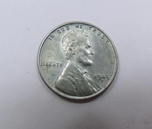 WWII USA United States Lincoln Cent Steel 1943 D Denver Mint BU Mint Luster