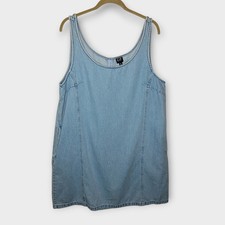 GAP Sleeveless Denim Mini Shift Dress XL Light Blue 2024