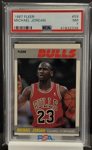 Fleer 1987-88 Michael Jordan #59 Chicago Bulls PSA 7 Graded Basketball Card
