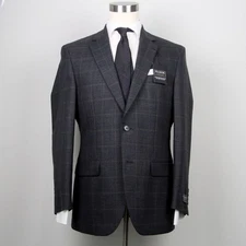 JOS A BANK Mens Grey Check Sportcoat Blazer 40R Tailored Fit E081197