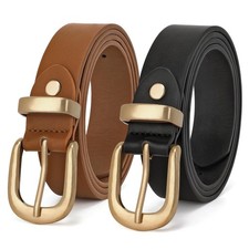 Women's Leather Belt for Jeans Pants, Fashion Ladies Belt for Dresses with Go...
