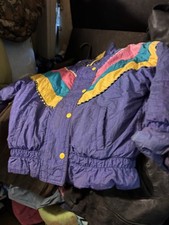 Vtg 90s Colorblock Jacket Kids Puffy Multi Color Ski Winter Street Wear Size 4
