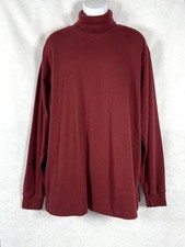 Vintage Polo Ralph Lauren Mens Turtleneck Shirt XL Burgundy Y2K USA Made