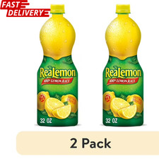 (2 pack) ReaLemon 100% Lemon Juice, 32 fl oz bottle
