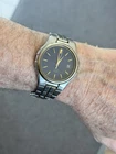 Vintage 2001 SEIKO Solar V157-0AE0 Quartz Blue Dial D 37mm SS Men's Watch Works