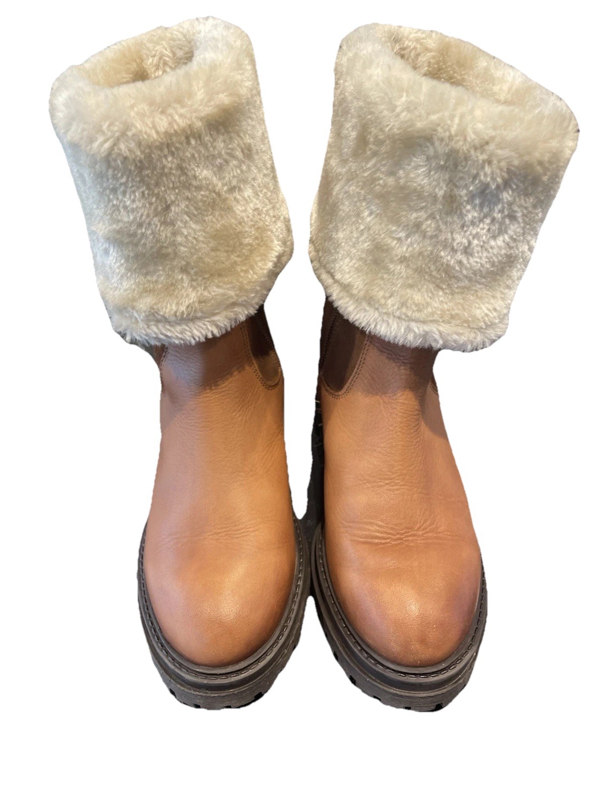 Geox Iridea Girls Women’s Leather Zipped Warm Boots UK 2.5 EU 35 Cognac RRP £77 image 5