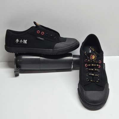 Feiyue Bruce Lee Black Canvas Low Top Lace Up Sneaker 8M 10W Martial Arts Shoe
