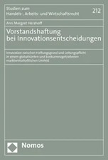 Vorstandshaftung bei Innovationsentscheidunge...