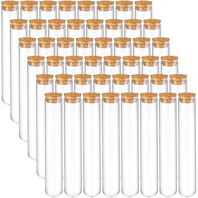 Bekith 48pcs 45ml Borosilicate Glass Test Tubes 25x140mm with Cork Stoppers