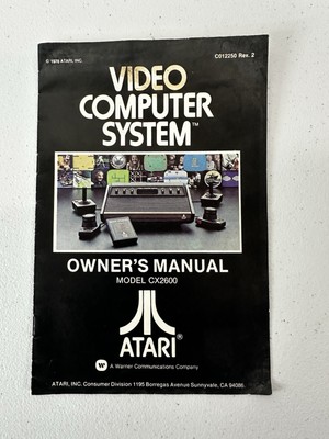 Vintage 1978 Atari Video Computer System Owner's Manual Model CX2600