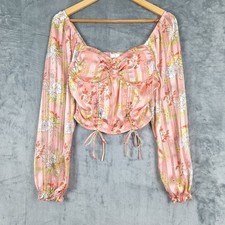 Womens Top Medium Coquette Romantic Floral Babydoll Corset Fairy Feminine Y2K