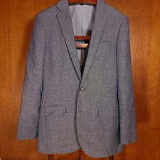 J. Crew Sport Coat Ludlow 36R Italian Linen Wool Lightly Structured Blue