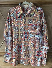 David Langman Capri Shirt Sz XL Disco Hippie Funky Vtg 60s 70s