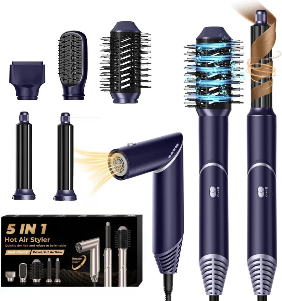 Haarstyler Set, Haartrockner, Lockenstab, Luftbürste, Föhn, 5 in 1, Ionen, Reise - Bild 3 von 4