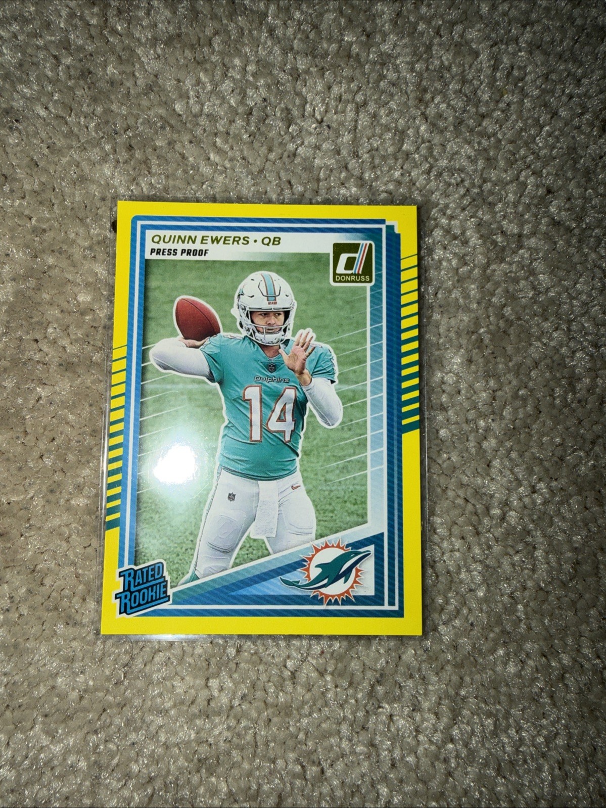 2025 Panini Donruss - Rated Rookie Quinn Ewers #342 Press Proof Yellow (RC)