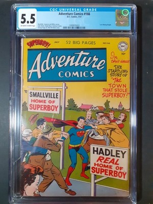 ADVENTURE COMICS #166 DC COMICS 1951 CGC 5.5 SUPERBOY COVER LAST SHINING KNIGHT