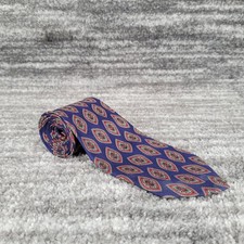 Brooks Brothers Vintage All Silk Necktie Blue Red Paisley Hand Made in USA