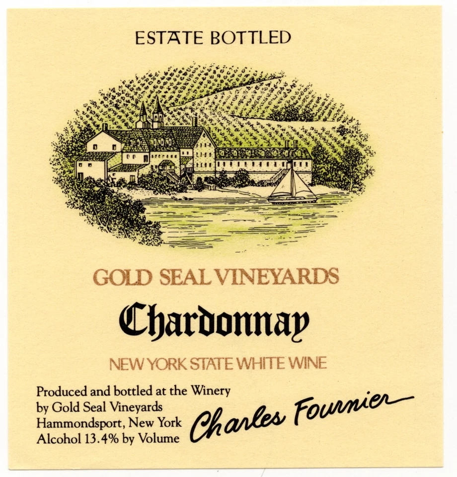 Vintage - Gold Seal Vineyard Chardonnay Wine Label - XL1i - Image 1 of 2