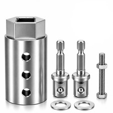Stainless Steel Trailer Jack Drill Adapter for 1" Top Wind Jack Shaft 1/2"